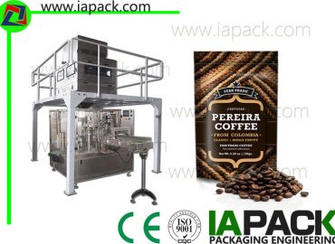 automatická kávová zrna balení stroje stojící kapsa uzávěr zipem plnící
